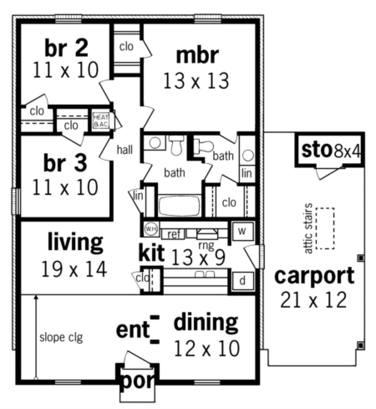 Floorplan 1 for House Plan #048-00025