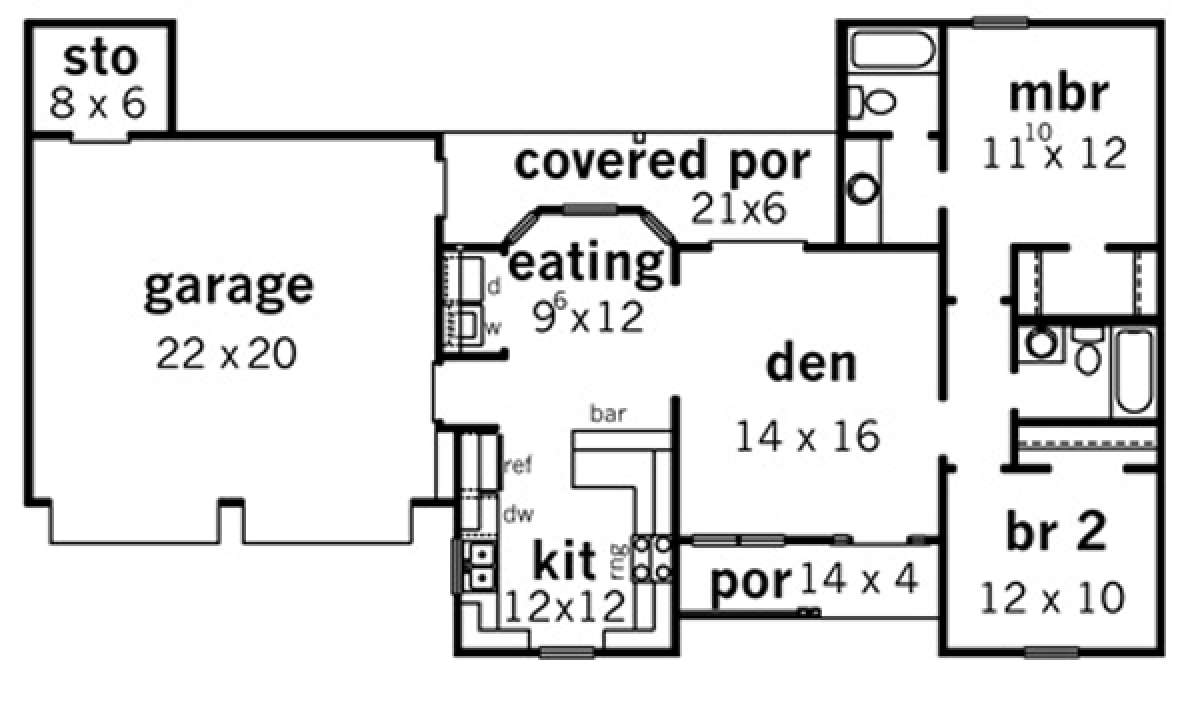 Floorplan 1 for House Plan #9035-00005