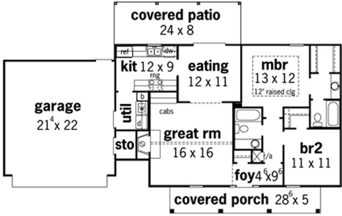 Floorplan 1 for House Plan #9035-00006