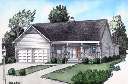 2 Bed, 2 Bath, 1075 Square Foot House Plan - #9035-00007