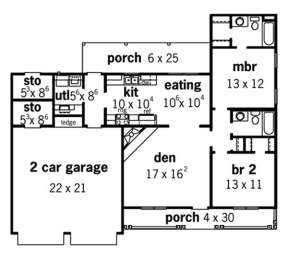Floorplan 1 for House Plan #9035-00007