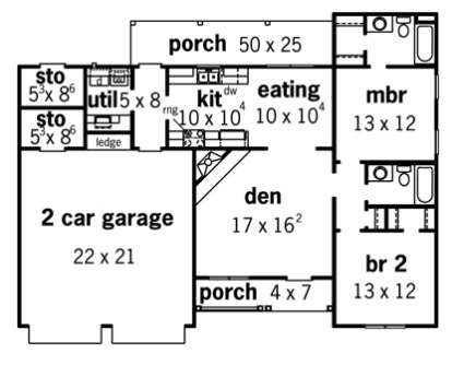 Floorplan 1 for House Plan #9035-00008