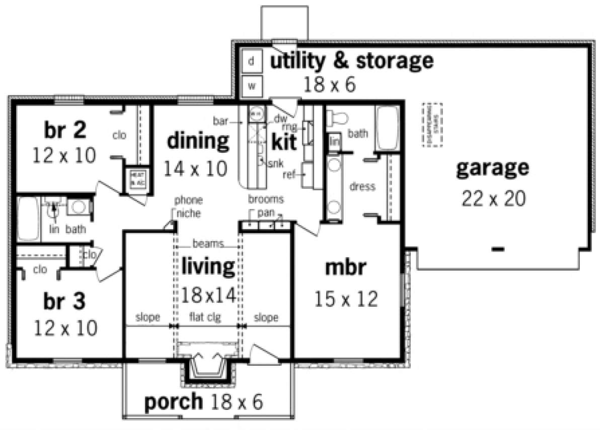 Floorplan 1 for House Plan #048-00026
