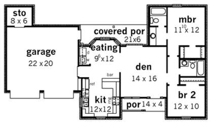 Floorplan 1 for House Plan #9035-00011