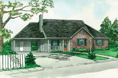 Ranch House Plan #9035-00015 Elevation Photo