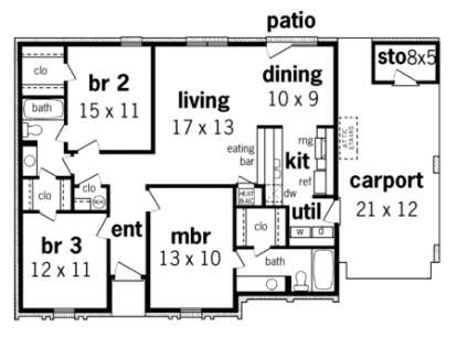 Floorplan 1 for House Plan #048-00027