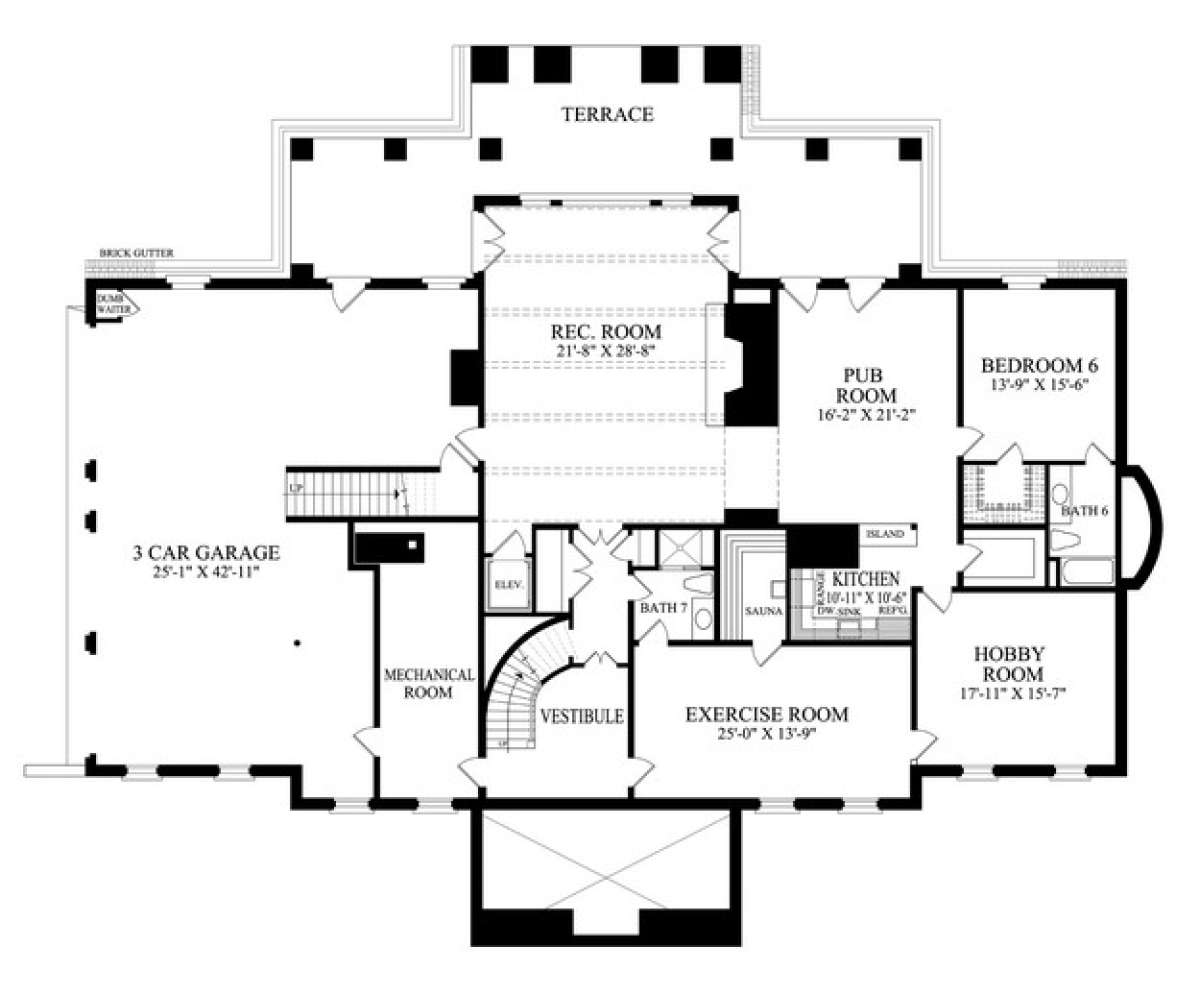 Basement for House Plan #7922-00195