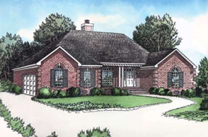 Ranch House Plan #9035-00019 Elevation Photo
