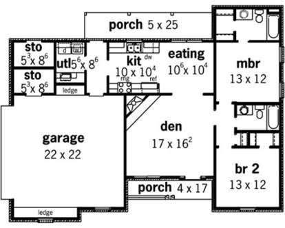 Floorplan 1 for House Plan #9035-00019