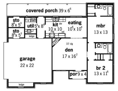 Floorplan1 for House Plan #9035-00020