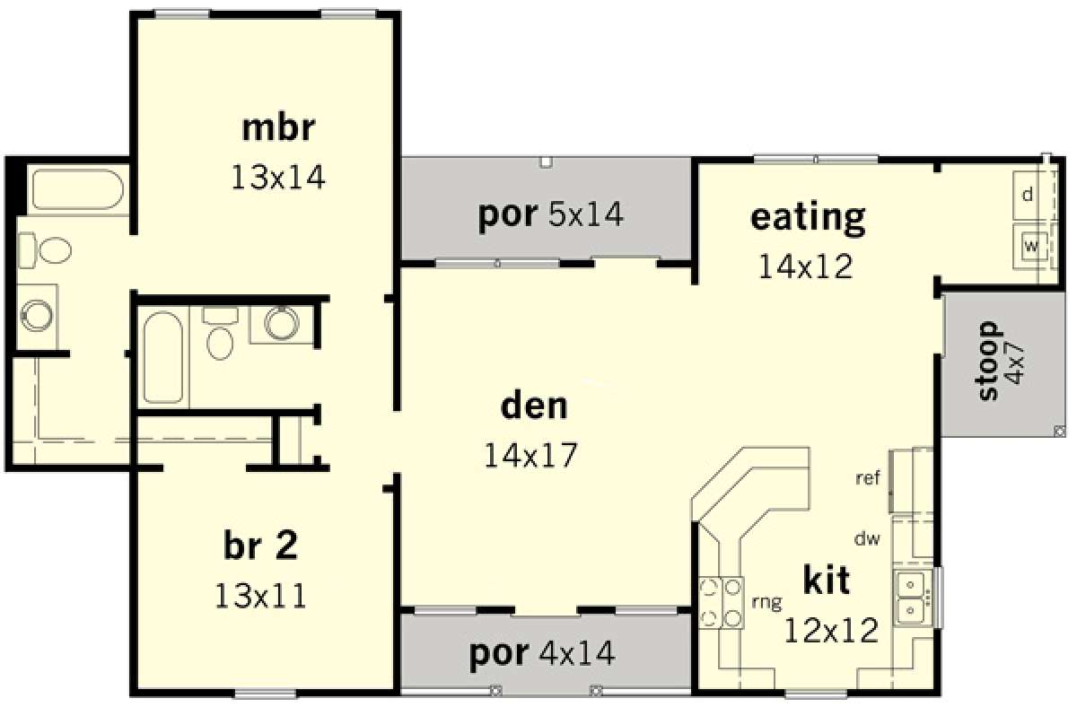 Floorplan 1 for House Plan #9035-00021