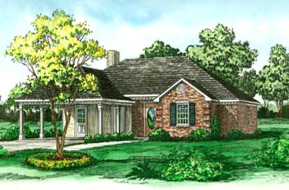 Ranch House Plan #9035-00028 Elevation Photo