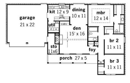 Floorplan1 for House Plan #9035-00033