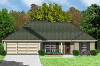 Ranch House Plan #9035-00037 Elevation Photo