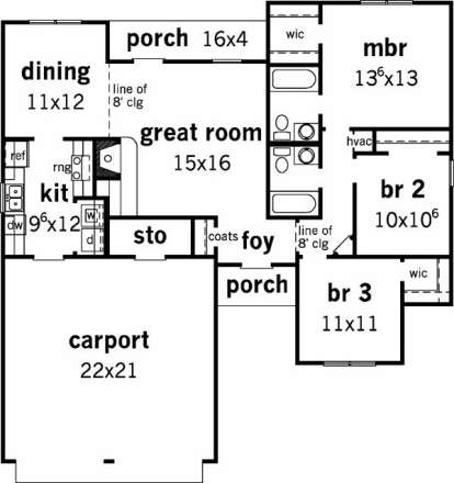 Floorplan 1 for House Plan #9035-00039