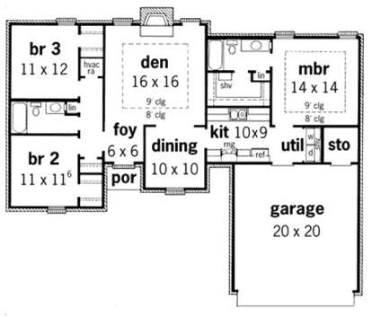 Floorplan 1 for House Plan #9035-00041