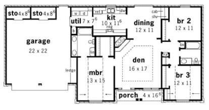 Floorplan 1 for House Plan #9035-00044