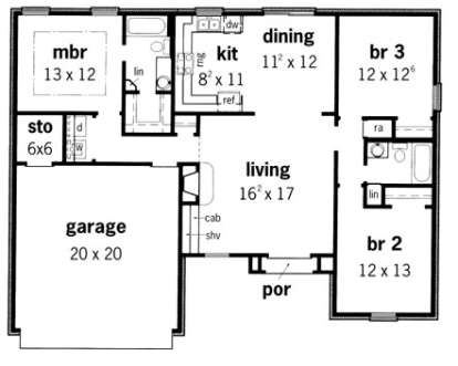 Floorplan 1 for House Plan #9035-00045