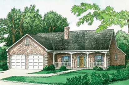 Ranch House Plan #9035-00059 Elevation Photo