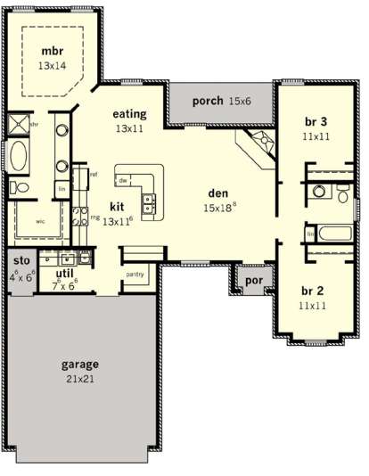 Floorplan1 for House Plan #9035-00061