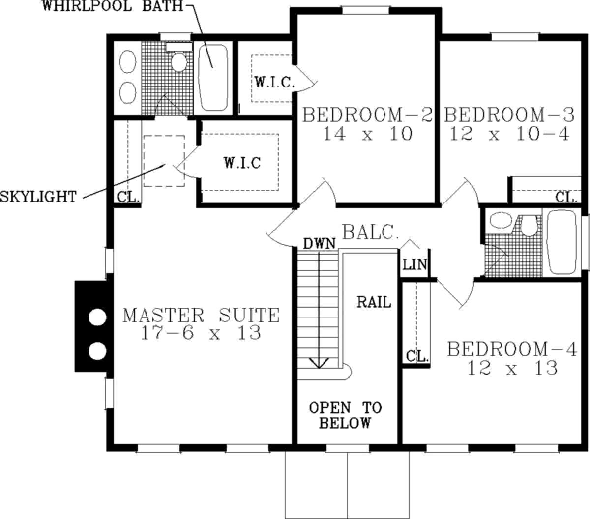 Upper Floor for House Plan #033-00011