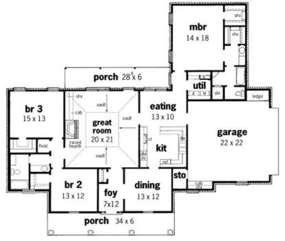 Floorplan 1 for House Plan #9035-00070