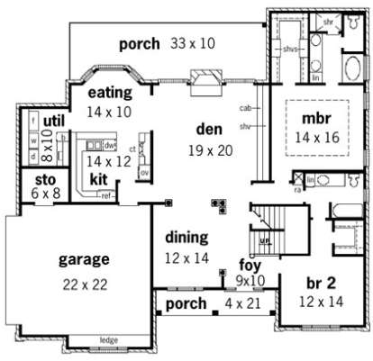 Floorplan 1 for House Plan #9035-00086