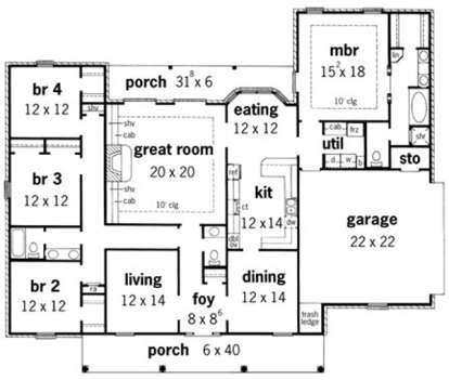 Floorplan 1 for House Plan #9035-00088