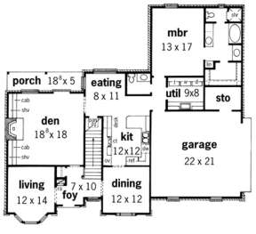 Floorplan 1 for House Plan #9035-00090