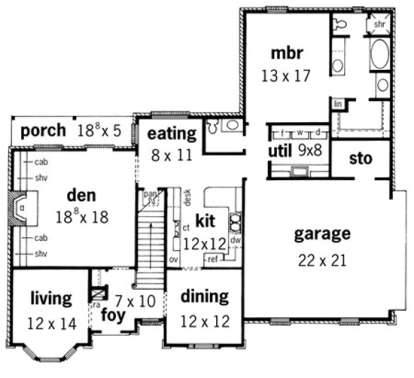 Floorplan 1 for House Plan #9035-00091