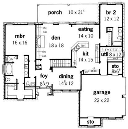 Floorplan 1 for House Plan #9035-00093