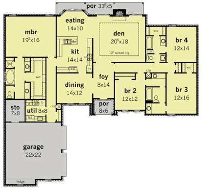 Floorplan 1 for House Plan #9035-00094