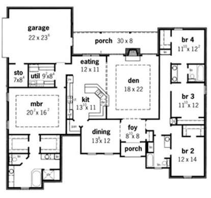 Floorplan1 for House Plan #9035-00095