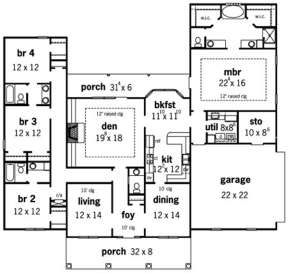 Floorplan 1 for House Plan #9035-00097