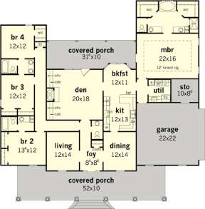 Floorplan 1 for House Plan #9035-00099