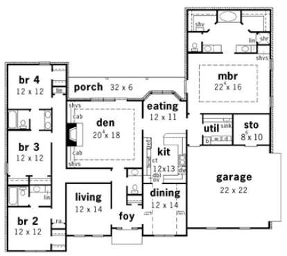 Floorplan 1 for House Plan #9035-00100