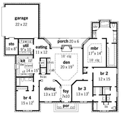Floorplan 1 for House Plan #9035-00102