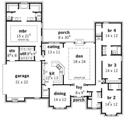 Floorplan 1 for House Plan #9035-00103