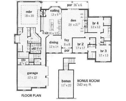 Floorplan 1 for House Plan #9035-00104