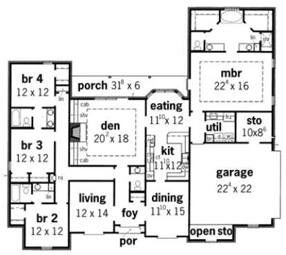 Floorplan1 for House Plan #9035-00105