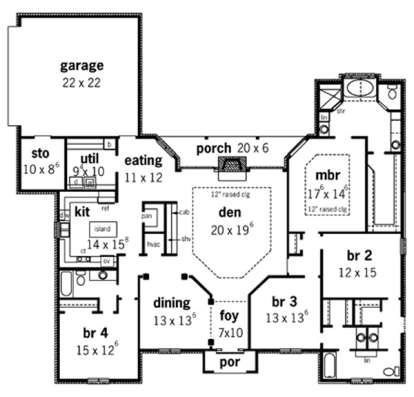 Floorplan 1 for House Plan #9035-00108
