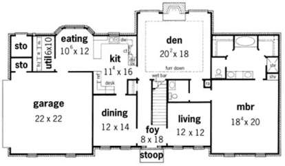 Floorplan 1 for House Plan #9035-00109