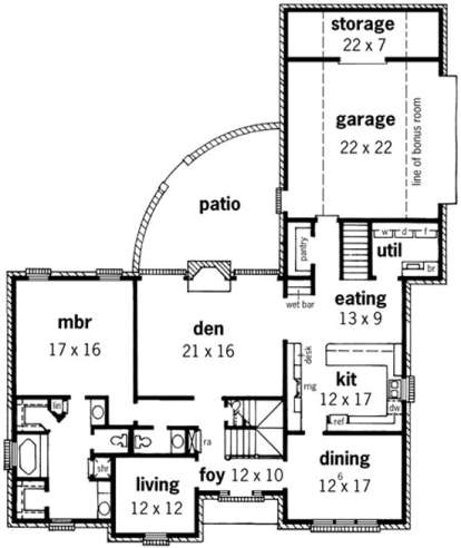 Floorplan 1 for House Plan #9035-00110