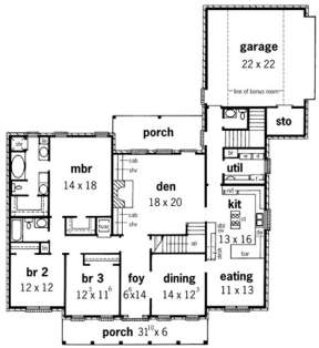 Floorplan 1 for House Plan #9035-00111