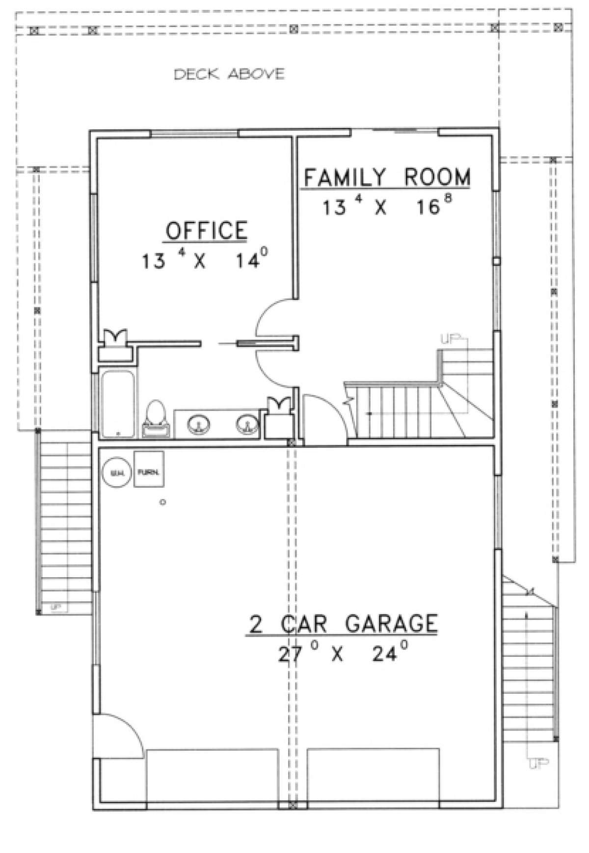Garage/Basement Floor for House Plan #039-00245