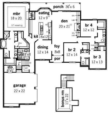 Floorplan 1 for House Plan #9035-00112