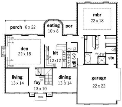 Floorplan 1 for House Plan #9035-00119