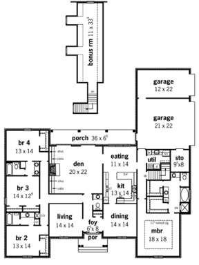 Floorplan 1 for House Plan #9035-00122