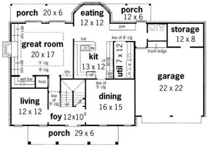 Floorplan 1 for House Plan #9035-00124