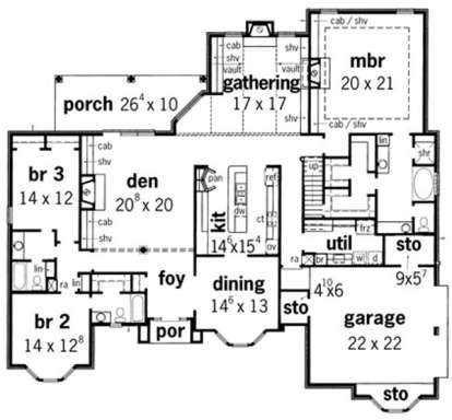 Floorplan 1 for House Plan #9035-00127